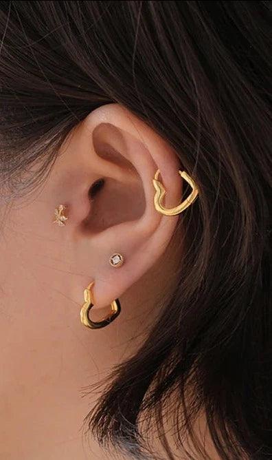 18 Karat Gold Plated Love Heart Hoop Earrings