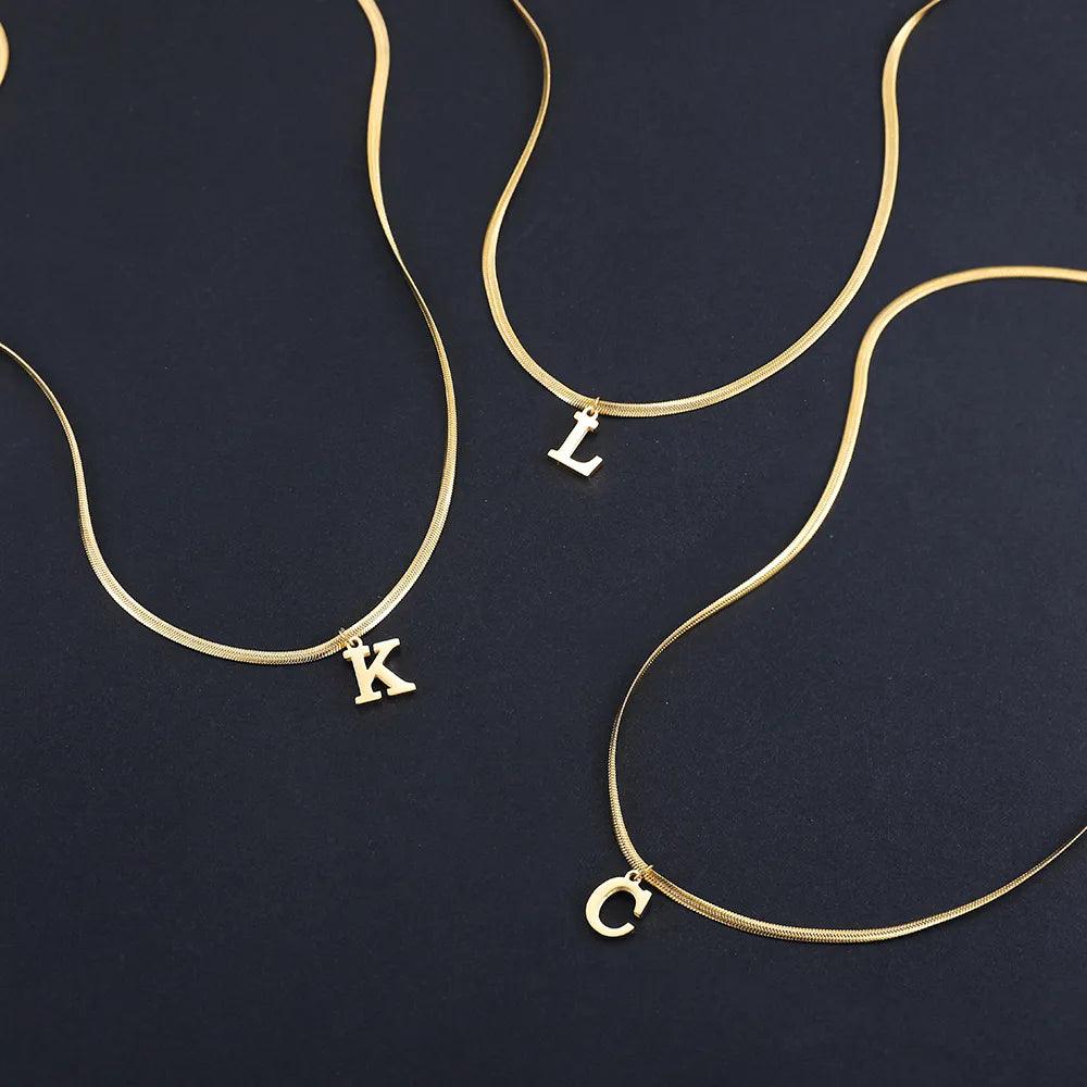 A-Z Alphabet Gold Plated Pendant Necklace