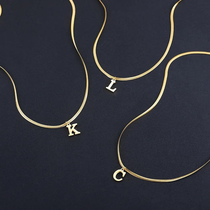 A-Z Alphabet Gold Plated Pendant Necklace