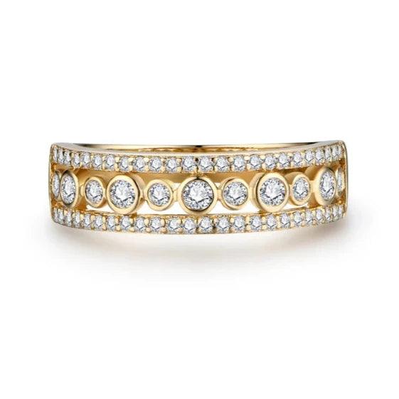 Spectacular Solid Gold Moissanite Ring (Available in 10K, 14K Or 18K Gold)