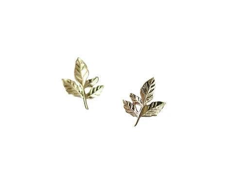 Solid 9K Gold Leaf Earrings