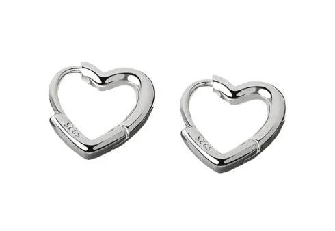 18 Karat Gold Plated Love Heart Hoop Earrings