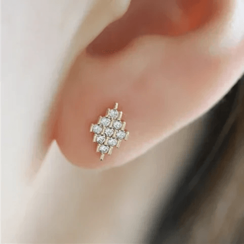 9K Gold And Zircon Earrings