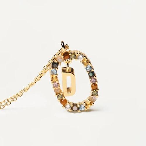 New 26 English Letter Pendant 925 Sterling Colored Zircon Letter