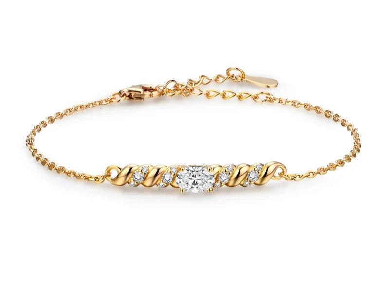 Dazzling Oval Cut 0.5CT Moissanite Bracelet - (10k Solid Gold Or Sterling Silver)