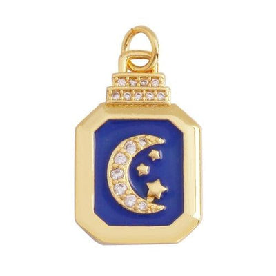 18 Karat Gold Plated Celestial Charm Pendants