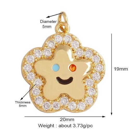 18 Karat Gold Plated Celestial Charm Pendants