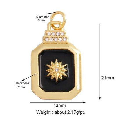 18 Karat Gold Plated Celestial Charm Pendants