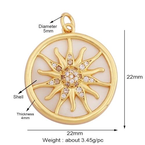 18 Karat Gold Plated Celestial Charm Pendants