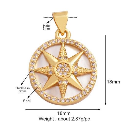 18 Karat Gold Plated Celestial Charm Pendants