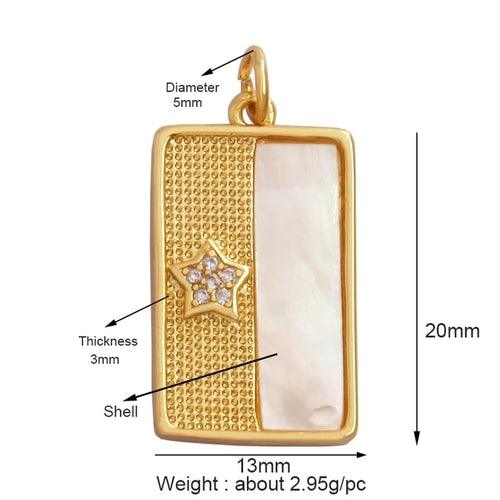 18 Karat Gold Plated Celestial Charm Pendants