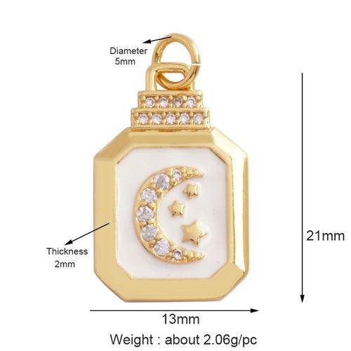 18 Karat Gold Plated Celestial Charm Pendants