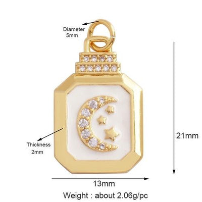 18 Karat Gold Plated Celestial Charm Pendants