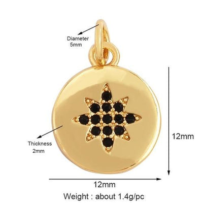 18 Karat Gold Plated Celestial Charm Pendants