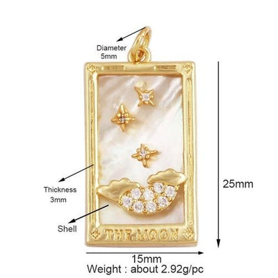 18 Karat Gold Plated Celestial Charm Pendants