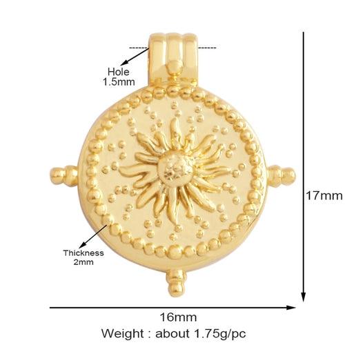 18 Karat Gold Plated Celestial Charm Pendants