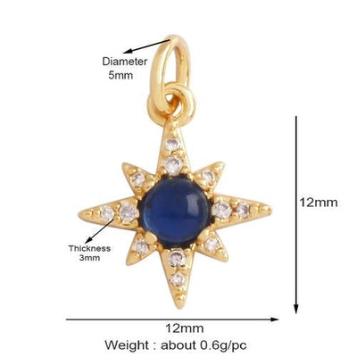 18 Karat Gold Plated Celestial Charm Pendants