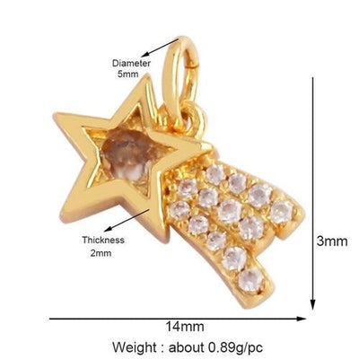 18 Karat Gold Plated Celestial Charm Pendants