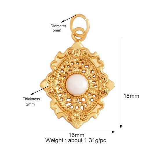 18 Karat Gold Plated Celestial Charm Pendants