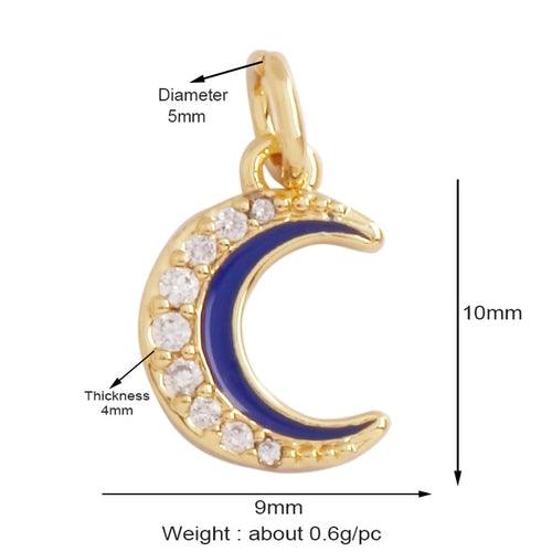 18 Karat Gold Plated Celestial Charm Pendants