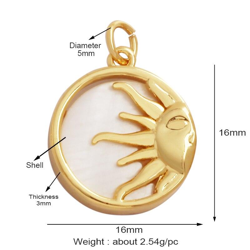 18 Karat Gold Plated Celestial Charm Pendants