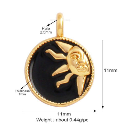 18 Karat Gold Plated Celestial Charm Pendants