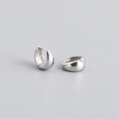 Sterling Silver Wide Huggie Earrings