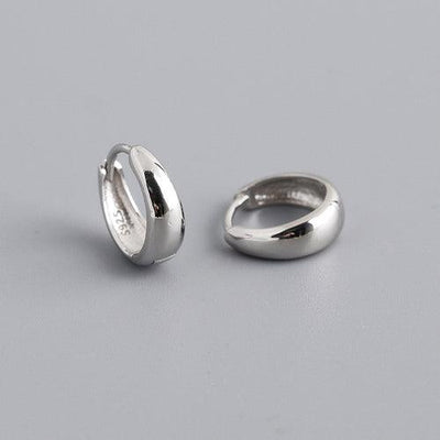 Sterling Silver Wide Huggie Earrings