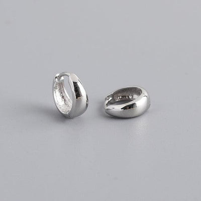 Sterling Silver Wide Huggie Earrings