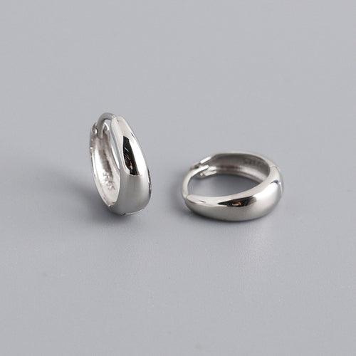 Sterling Silver Wide Huggie Earrings