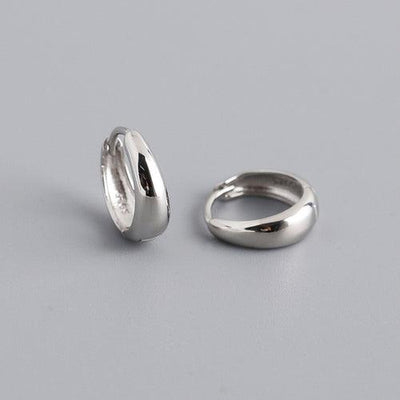 Sterling Silver Wide Huggie Earrings