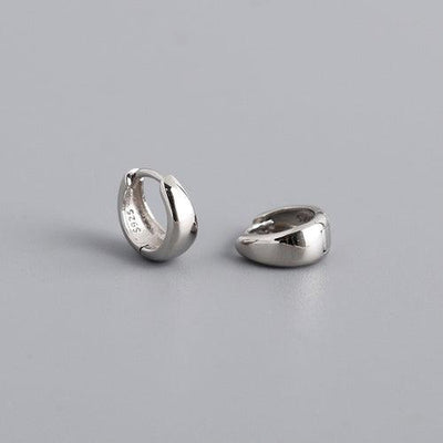 Sterling Silver Wide Huggie Earrings