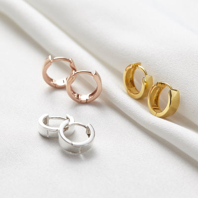 Small Huggie Hoop Earrings Earrings (18k Gold Plated, Rose Plated Or Solid Sterling Silver)