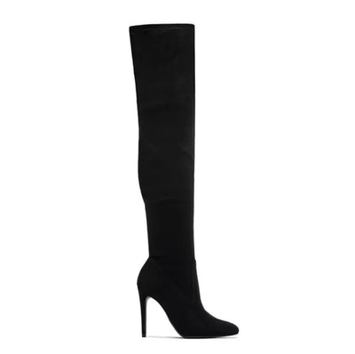Women's Over-the-Knee Winter Suede Boots - Roses & Chains | Fashionable Clothing, Shoes, Accessories, & More