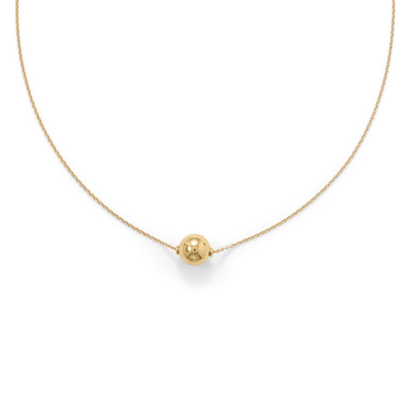 14 Karat Gold Plate Floating Bead Necklace
