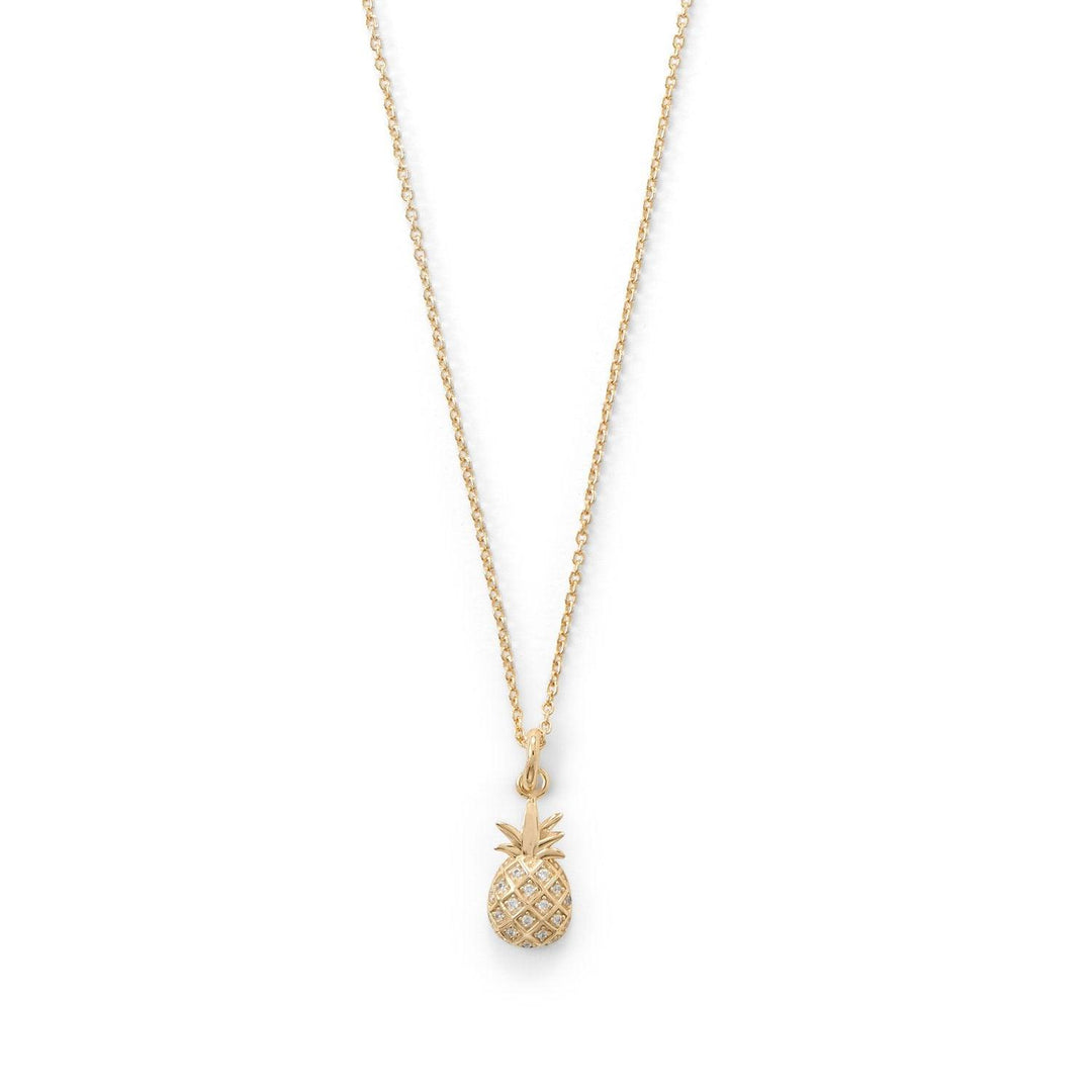 The Sweetest CZ Pineapple 14 karat Gold Plated Necklace!!