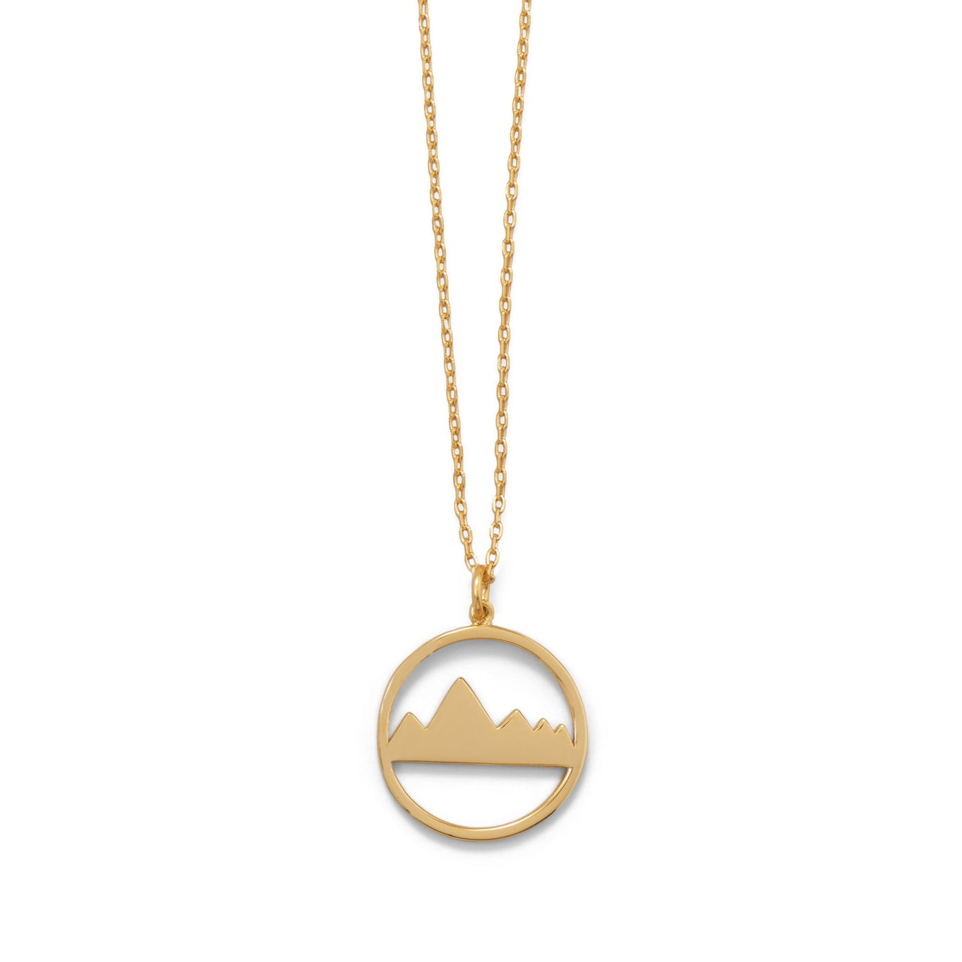 Peak of Fashion! 16" + 2" Gold Plated Mountain Range Necklace