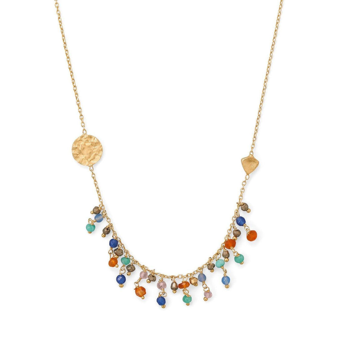 14K Gold Plated Multi-Stone Necklace