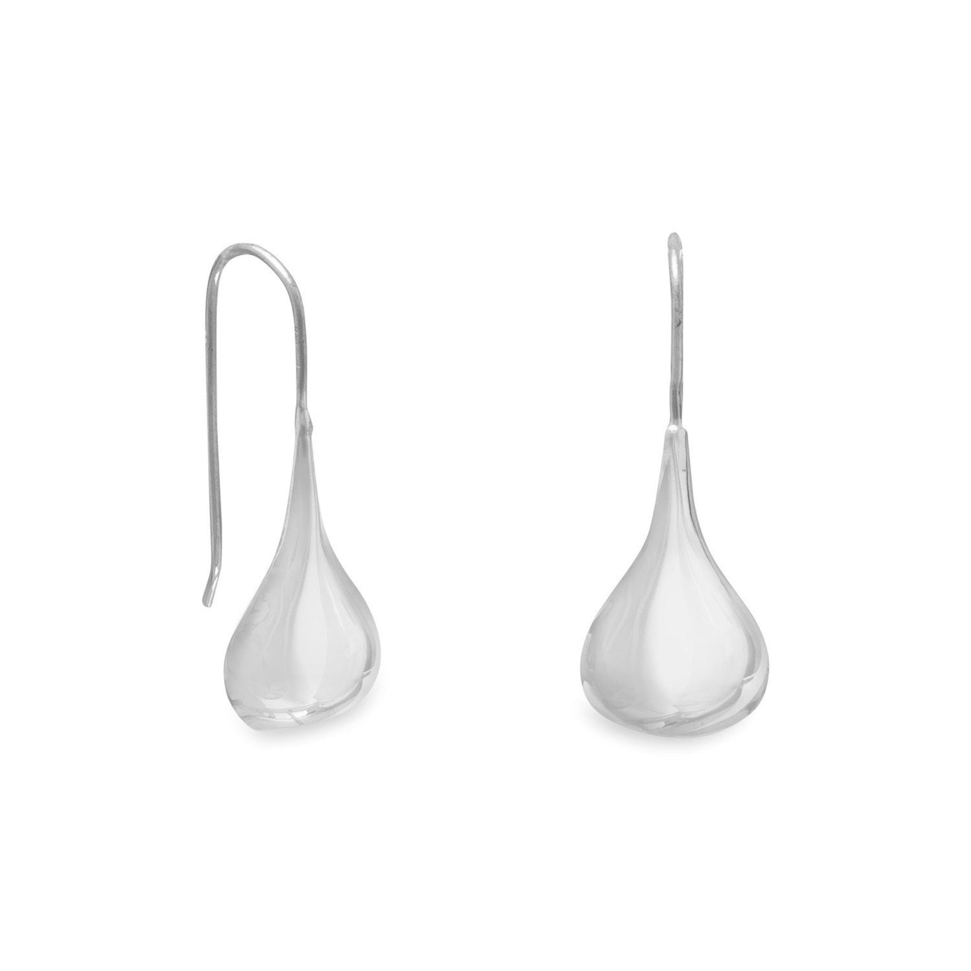 Polished Sterling Silver Raindrop Earrings