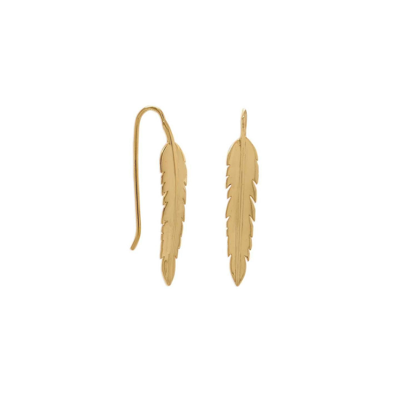 Feather Earrings - 14 karat Gold Plated 