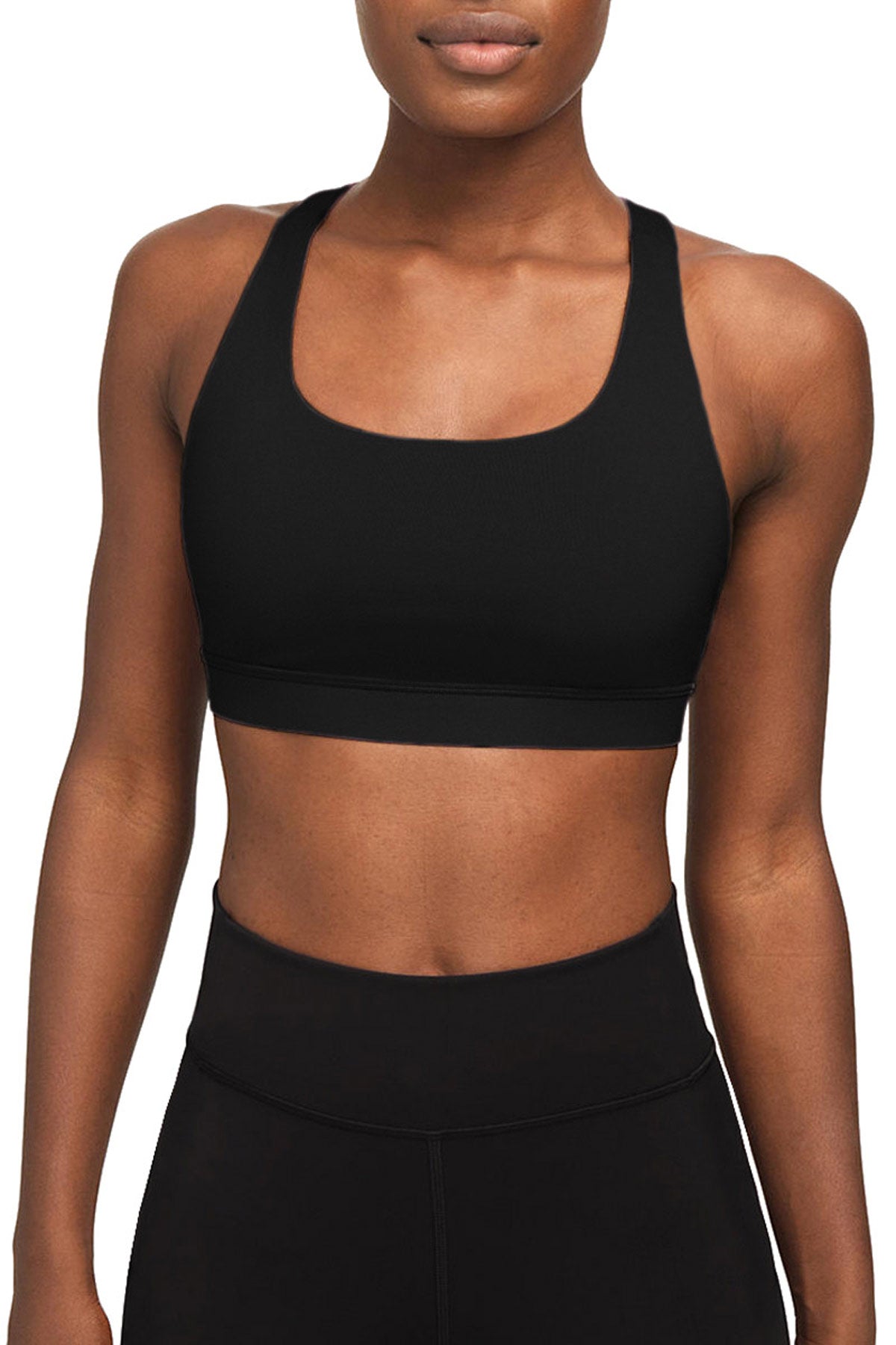 Recycled Seamless Racerback Sport/Yoga Bra - Black - Roses & Chains | Fashionable Clothing, Shoes, Accessories, & More