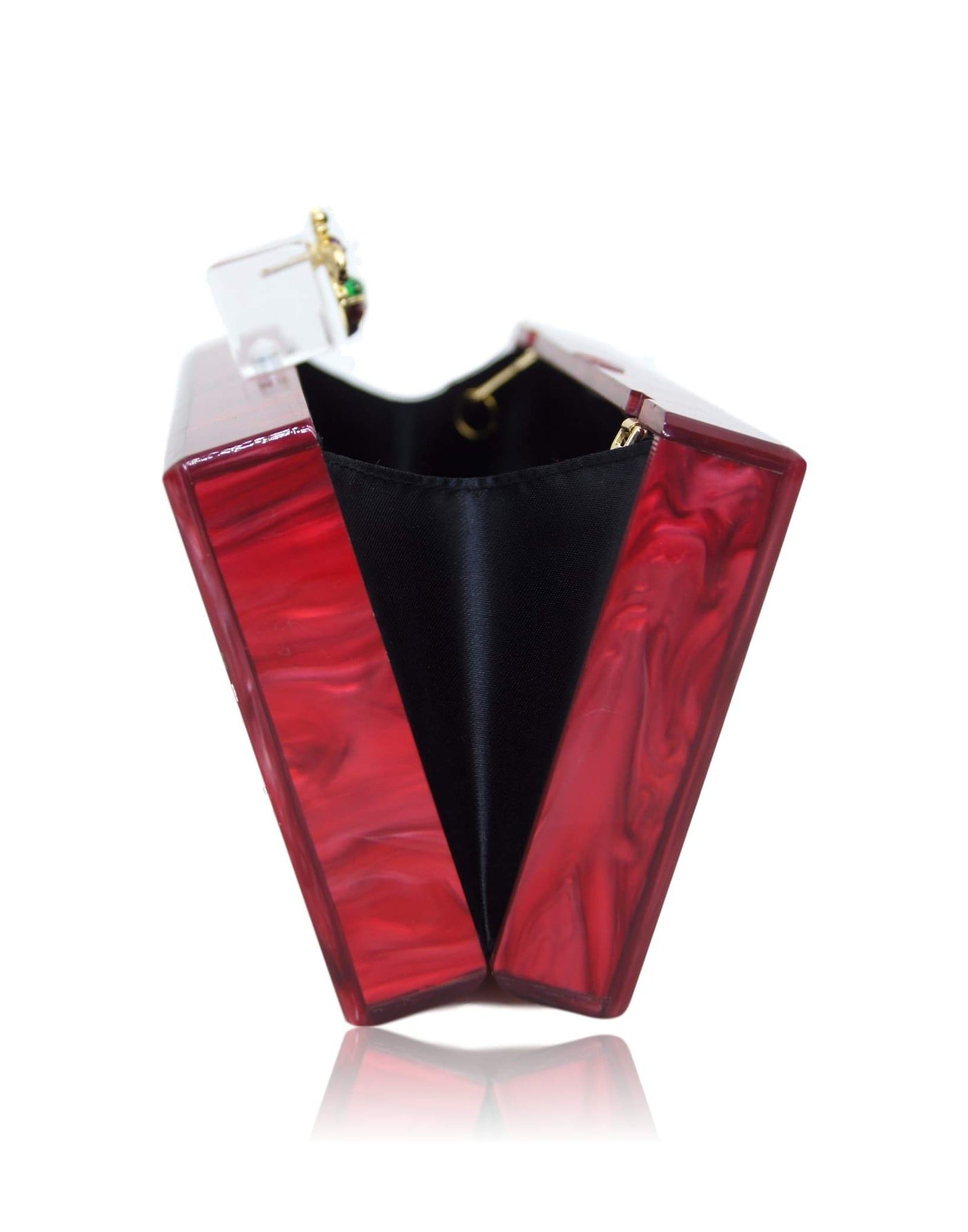 Bee Red Pearl Acrylic Box Clutch - Roses & Chains | Fashionable Clothing, Shoes, Accessories, & More