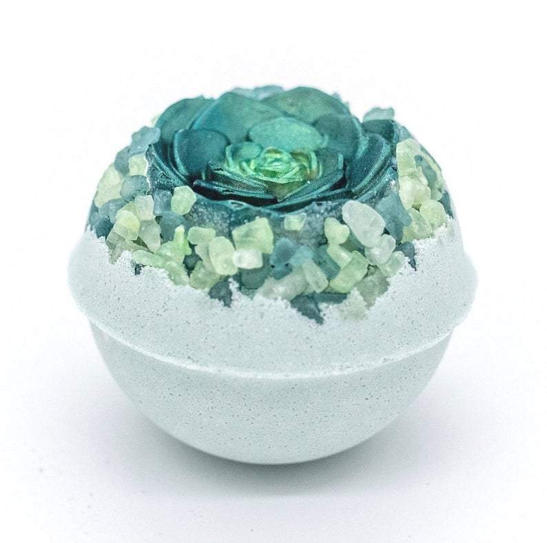 Organic Vegan Cruelty-Free Artisan Vegan Green Succulent Bath Bomb With Essential Oils - Roses & Chains | Fashionable Clothing, Shoes, Accessories, & More