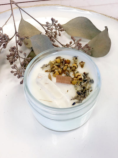 Organic Vegan Cruelty-Free Soy Wax Peace Candle With Essential Oils and Crystals - Roses & Chains | Fashionable Clothing, Shoes, Accessories, & More