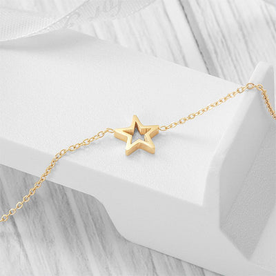 Classic Star Charm Bracelet - 14k Gold PVD Plated - Roses & Chains | Fashionable Clothing, Shoes, Accessories, & More