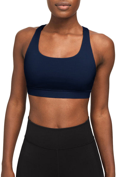 Recycled Seamless Racerback Sport/Yoga Bra - Navy - Roses & Chains | Fashionable Clothing, Shoes, Accessories, & More