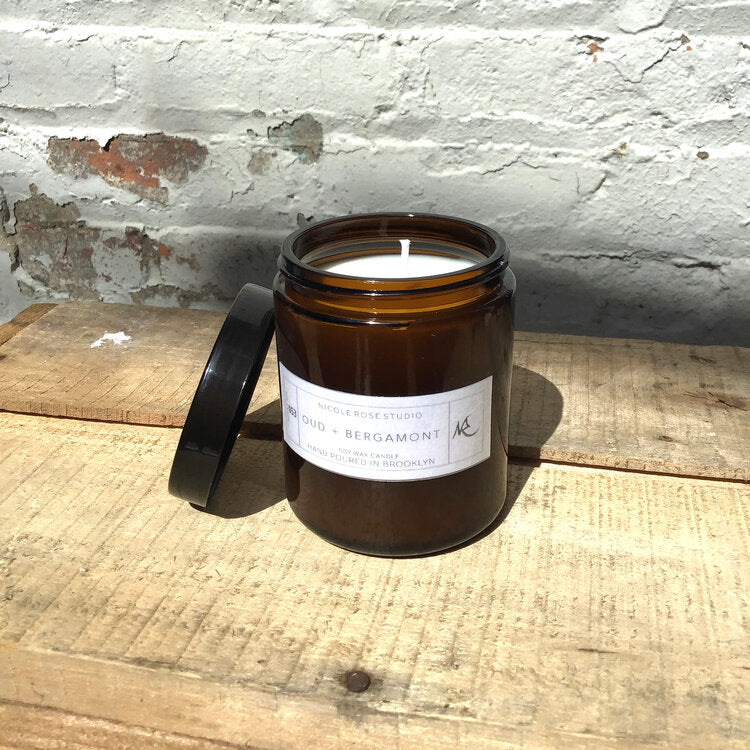 Oud + Bergamot Scented Soy Wax Candle - Roses & Chains | Fashionable Clothing, Shoes, Accessories, & More