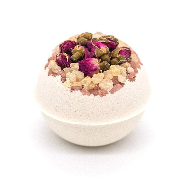 Organic Vegan Cruelty-Free Artisan Wild Rose Petal Bath Bomb With Essential Oils - Roses & Chains | Fashionable Clothing, Shoes, Accessories, & More