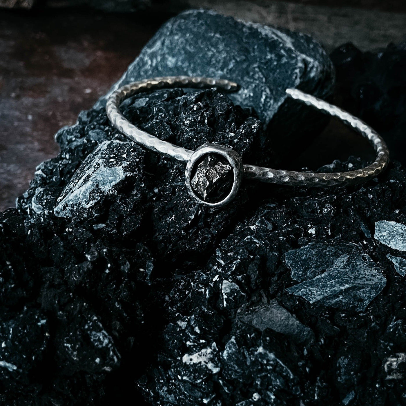 Oval Meteorite Cuff Bracelet - Roses & Chains | Fashionable Clothing, Shoes, Accessories, & More