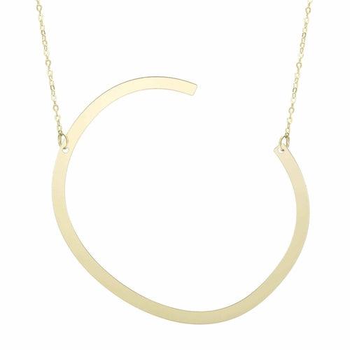 14kt Gold Polished Initial Sideways Necklace